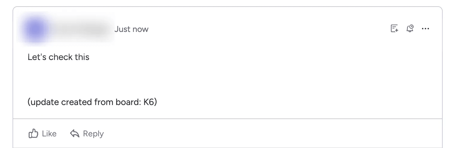 Example of board info in synced updates